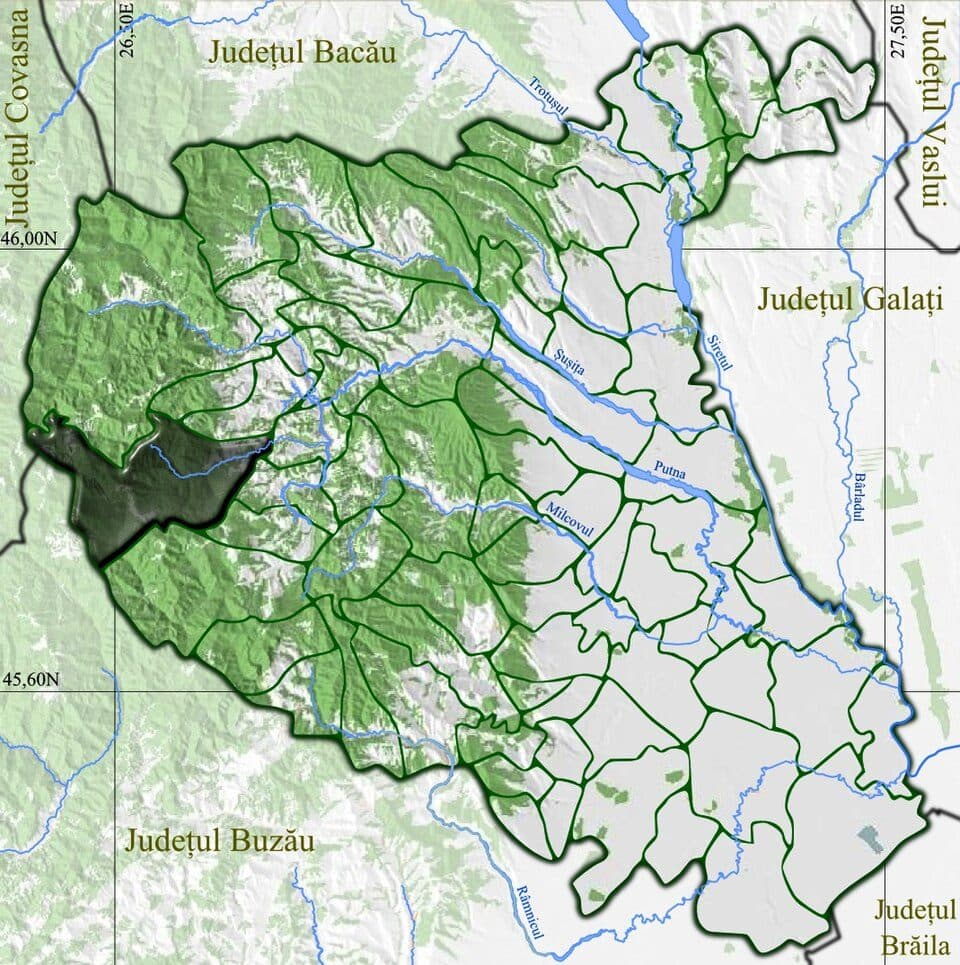 Satul Vetrești Herăstrău – Pârâul Bălosu – Golu Pietrosului – Cabanele „Giurgiu” – Valea Zabalei – Mîrdanu – Vîrful Lăcăuți (blue dot)