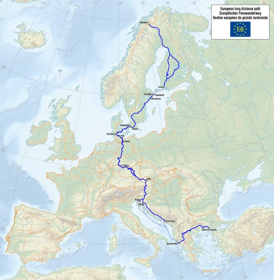 European long distance path E6 - Main route Austria